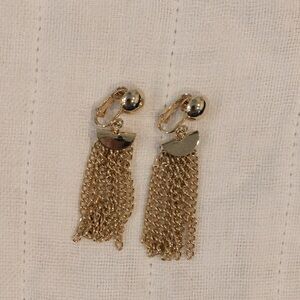 Vintage Judy Lee gold tassel earrings